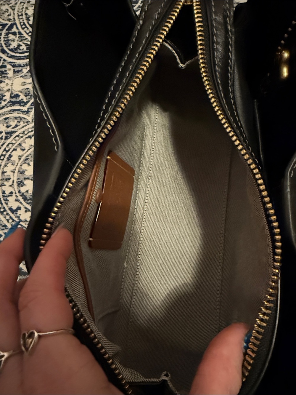 NEW****^Coach Rogue 34 Black Leather Shoulder Bag with Gold Accents - Picture 6 of 11